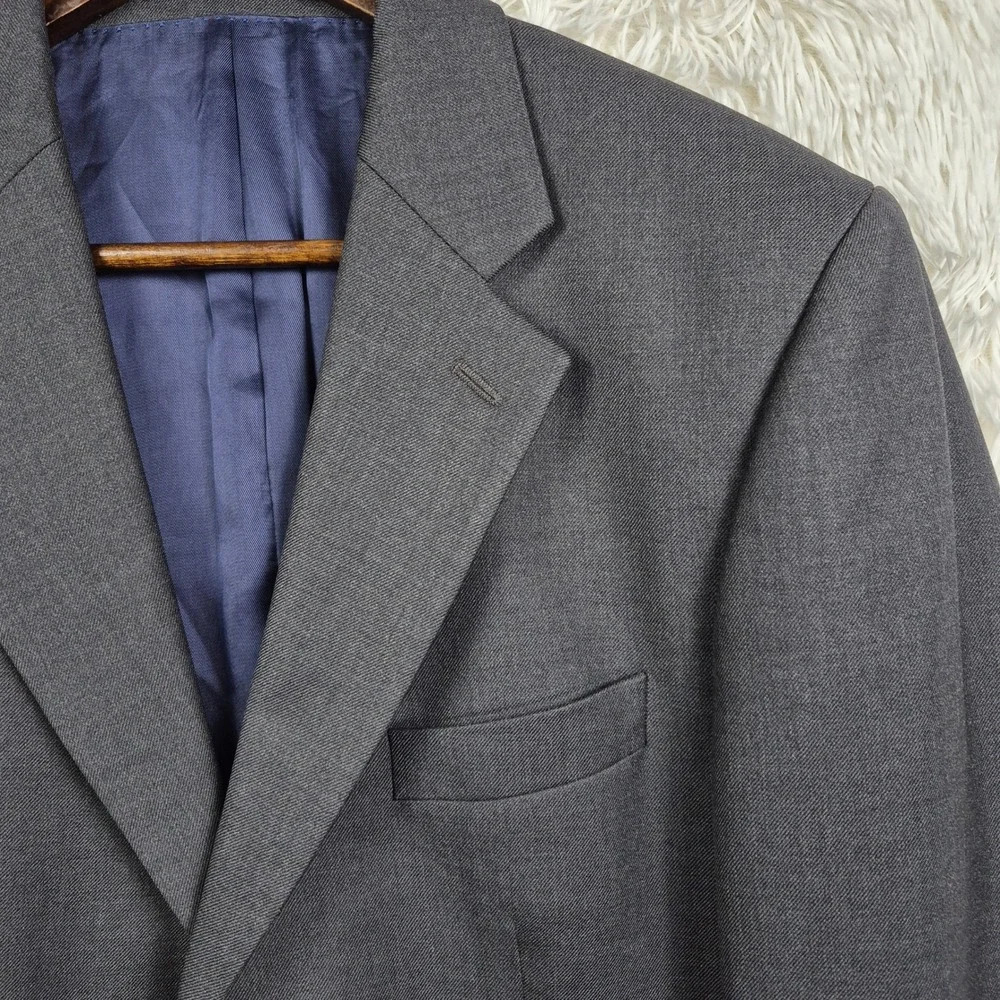 Charles Tyrwhitt Mens Charcoal Gray 3 Button Wool Blazer Sport Coat Jacket 42R